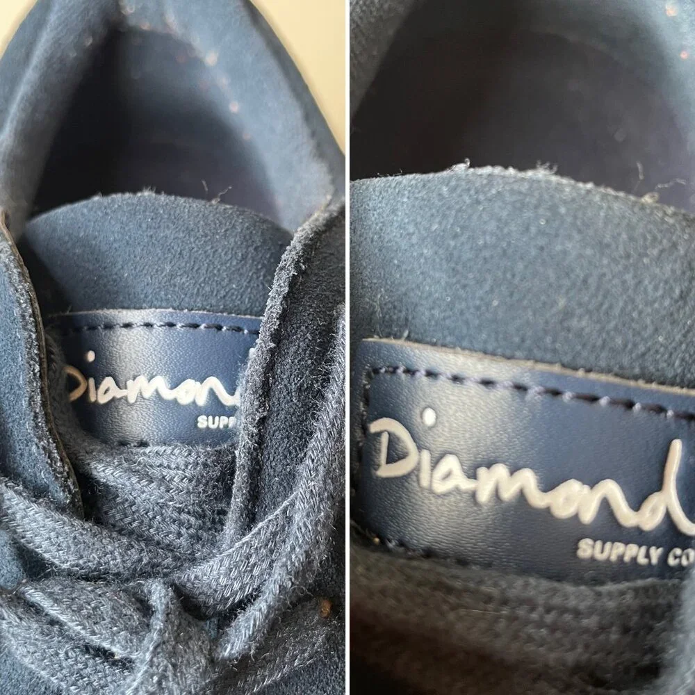 Diamond Supply Co Icon Two Tone Navy Suede Shoes Size 8.5